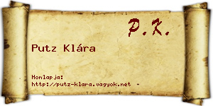 Putz Klára névjegykártya